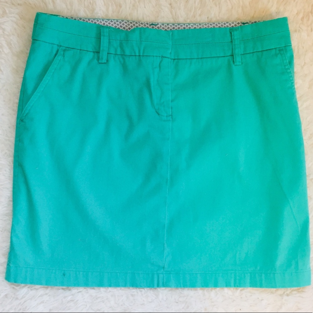 BRITISH KHAKI Mint Green Aqua Cotton Skirt